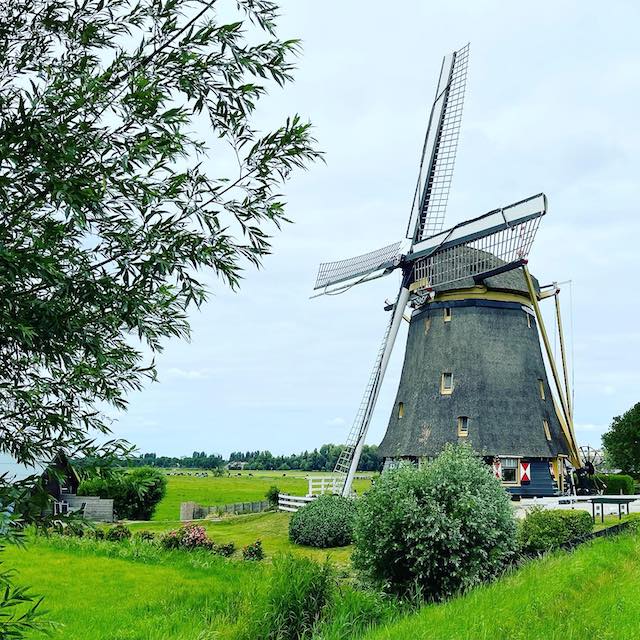 A windmill in Amsterdam, the Netherlands